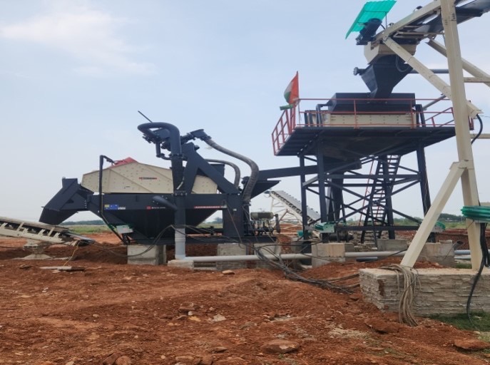 Washing and classification plant at the Udgam Minerals works